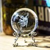 3D Laser Constellation Crytsal Ball Crystal Paperweight Full Sphere Glass Fengshui With Sliver-Plated Flowering Stand(Sagittarius)