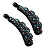 2 Pack Sparkly Rhinestone Flower Banana Hair Clip Crystal Ponytail Holder Twist Hair Clips No Slip Bow Grip Comb Clamp Hair Grip with Teeth Hairpins Hair Styling