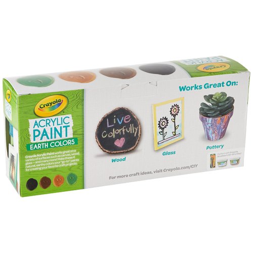 Crayola Paint Set in Earth Tones, Multi-Surface Craft Paints, Painting Supplies, 4ct