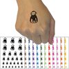 Standing Stoic Chimpanzee Ape Monkey Temporary Tattoo Water Resistant Fake Body Art Set Collection - Black (One Sheet)