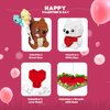 amireed Valentine's Brown and White Bear Toys, Love Heart Ornament Frame Building Blocks Set, Valentine's Day Gift Bricks Toy School Classroom Gift Exchange for Kids