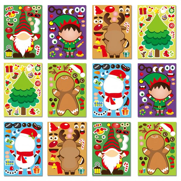 BBPOOL 24 Sheets Christmas Stickers Christmas Gifts for Kids Holiday Christmas Stocking Stuffers for Boys Girls Christmas Party Favors Children Christmas Presents