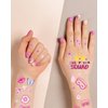 Pink Sleepover Party Temporary Tattoos for Girls - 78 Styles Slumber Party Birthday Supplies, Spa Party Cute Decorations, Sleepover Party Activity Favors Accessory
