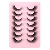 7 Pairs Fox Eye Lash clusters False Lashes Balck Fluffy Lashes Faux Mink Cluster Lash Extensions Volume Lashes Dramatic Cat Eyelashes for Women Girls