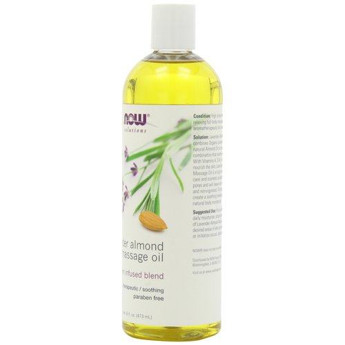 NOW Lavender Almond Massage Oil, 16-Ounces (Pack of 2)