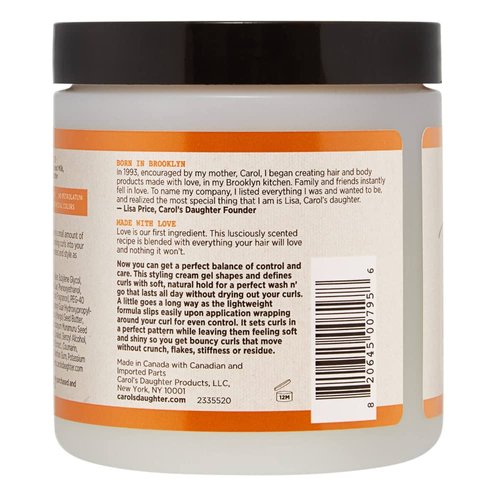 Carol’s Daughter Coco Creme Curl Shaping Cream Gel, with Coconut Oil, Coconut Milk, Silicone Free, Paraben Free Hair Gel for Curly Hair , Mineral Oil Free, for Very Dry Hair, 16 Oz