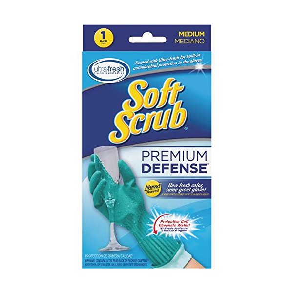 Soft Scrub 12812-16 Medium Soft Scrub Premium Defense Purple Rubber Gloves