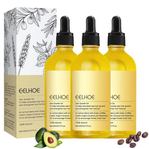 3pcs Veganic Natural Hair Growth Oil, Carvenchi Natural Hair Oil, Veganic Hair Growth Oil,Reduce Hair Loss,For Dry Damaged Hair.(180ML)