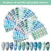 YECIRALA 24 Sheets 336 Pcs Marble Nail Stickers Full Nail Wraps for Women Girls Short Nails Color Strips Gel Polish Stickers Set Self Adhesive Full Nail Stickers Decals Gel Nail Strips Wraps