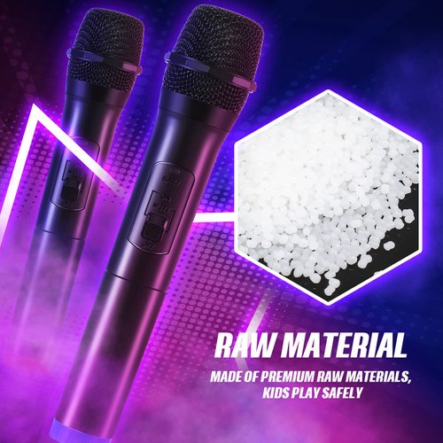 Sosation 3 Pcs Fake Microphone Prop Realistic Practice Using Pretend Microphone Simulate Speech Plastic Microphone for Fun Stage Karaoke or Costume Prop Birthday Party Favors, Blue Yellow Red Bottom