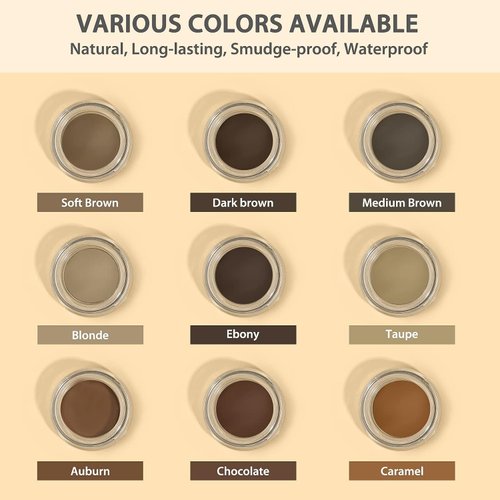 Eyebrow Pomade - Waterproof Brow Pomade for Long-lasting Results,Smudge Proof and Sweat Resistant Formula,Natural Eyebrow Makeup for All Skin Types and Tones - Soft Brown