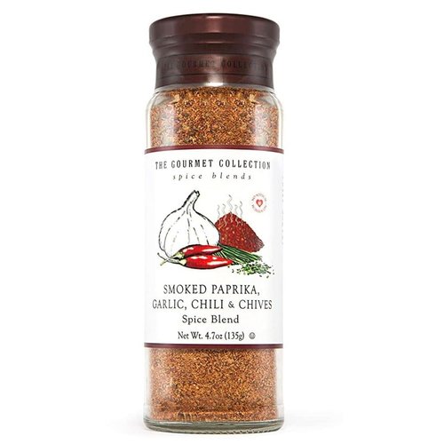 """ Evaluation result 7.33 of 10 Roll over image to zoom in The Gourmet Collection Seasoning Blend, Smoked Paprika, Garlic, Chili & Chives Spice Blend-Salt Free Seasonings for Cooking Chicken, Beef, Pork, Fish."""