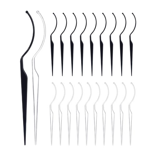 Liobelon 20 Pieces False Eyelashes Display Stick, 3d Eyelashes Applicator Tool, Acrylic Eyelash Display Holder, Eye Lashes Try On Sticks, Planting Grafted Fake Lash Holders Supplies, Black & Clear