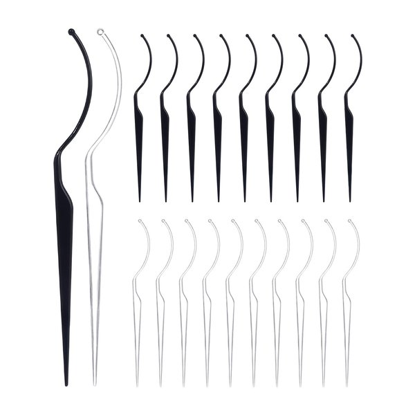 Liobelon 20 Pieces False Eyelashes Display Stick, 3d Eyelashes Applicator Tool, Acrylic Eyelash Display Holder, Eye Lashes Try On Sticks, Planting Grafted Fake Lash Holders Supplies, Black & Clear