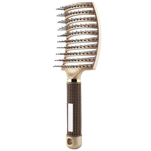 Vented Curved Detangling Brush Blow Dry Paddle Brush for Women Men, Anti-frizz Styling Hairbrush Comb for Curly Fine Wavy Natural Tangled Hair, Wet or Dry Use