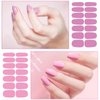 WOKOTO 12 Sheets Pink Series Nail Stickers Full Nail Wraps for Women Girls Solid Nail Stickers Decals Gel Nail Strips for Women Girls Stick On Nails Polish Stickers Gel Nail Stickers Strips