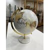 Abbott Collection 57-LATITUDE-02 Spinning Small Decorative Globe, Ivory/Gold, 11" H