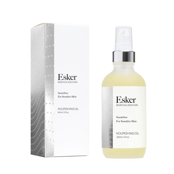 ESKER - Scent-Free Nourishing Body Oil For Sensitive Skin | Vegan, Cruelty-Free, Clean Beauty (4 fl oz | 120 ml)
