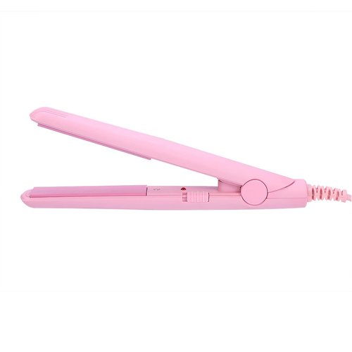 Hair Straightener, Flat Iron Curler, 25W PTC Straightener and Curling Iron in One Mini Hair Straightener(Pink, Us Plug)