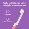 Quip Kids Electric Toothbrush - Sonic Toothbrush with Small Brush Head, Travel Cover & Mirror Mount, Soft Bristles, Timer, and Rubber Handle - Pink