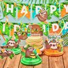 Sloth Birthday Party Decorations Set Sloth Theme Happy Birthday Banner Cake Toppers and 3 Pieces Sloth Honeycomb Table Centerpiece for Baby Shower, Birthday Party