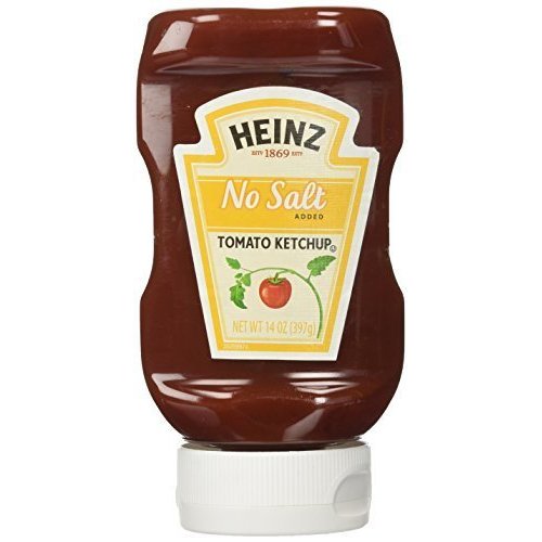 Heinz No Salt Added Tomato Ketchup, 14 Ounces (Pack of 2)
