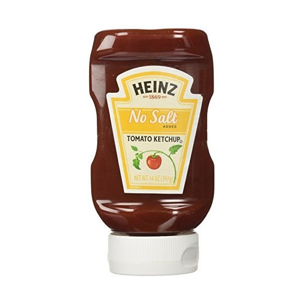 Heinz No Salt Added Tomato Ketchup, 14 Ounces (Pack of 2)