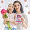 24 Sets Mother's Day Flower Craft Kit for Kids DIY Flower Card Making Kit 3D Mother's Day Flower Greeting Card for Kids Happy Mother's Day Card Making Set Lovely Gift for Mom Home School Activities