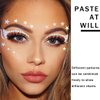 Uranian Holographic Face Stickers Eyeliner Stickers for Eyes Eyeshadow Tattoo Stickers for Women Rhinestones Eyelid Tape Stars Stickers for Festival Party Halloween Club