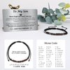 Temoto Easter Basket Stuffers to My Son Bracelet from Mom - Easter Gifts for Teens Birthday Gifts for Men with Engraved Wallet Card Morse Code Bracelets,Son Bracelet Gifts for Him