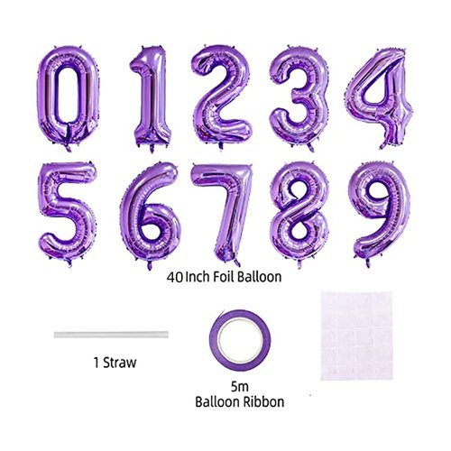 Nicedony Number 84 Balloons 40 inch Digital Balloon Alphabet 84 Birthday Balloons Digit 84 Helium Balloons Big Balloons for Birthday Party Supplies Weddin Bachelorette Bridal Shower,Purple Number 84