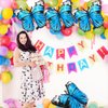 Deermon Blue Lovely 28 Inches Party Butterfly Balloon Kit, 4 Piece Aluminum Foil Mylar Helium Butterfly Balloons for Butterfly Themed Party, Wedding, Birthday, Baby Shower, Party Decoration Supplies