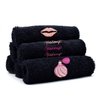 DAN RIVER Makeup Towel 100% Spun Cotton - (Pack of 6) Luxuriously Soft Reusable Makeup Remover Cloth, Facial Cleansing Cloth, of 6 13x13 Inch, Black Towels – Trio