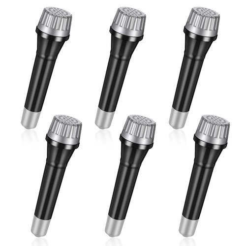 Jerify 6 Pieces Toy Microphone Set for Kids, 5.7 Inch Plastic Costume Props Mics for Karaoke Fun ...