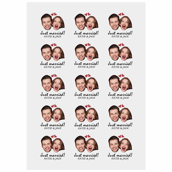 Personalized Temporary Tattoo Fake Tattoos for Groom Bride - Custom Funny Face Tattoos Adult- Wedding Party Supplies Decorations Gifts - Upload Your Face Name - 15 Pieces In one sheet