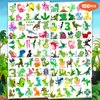 100 PCS Three Rex 3 Rex Temporary Tattoos Themed 3rd Birthday Party Decorations Favors Supplies Décor Tyrannosaurus T- Rex Dinosaur Tattoo Stickers Gifts For Game Boys Girls Classroom School Prizes