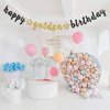 INNORU Happy Golden Birthday Banner - Birthday Party Decor - Kids Adults Birthday Party Decorations Supplies, Happy Birthday Party Bunting Decorations, Black Gold Glitter