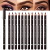 12Pcs brow pencil, wooden hard-core eyebrow pencils, eyebrow pencil dark brown, eyebrow and eyeliner pencils, waterproof and sweat-proof, beginner makeup eyebrow pencil, dark brown eyeliner pencils