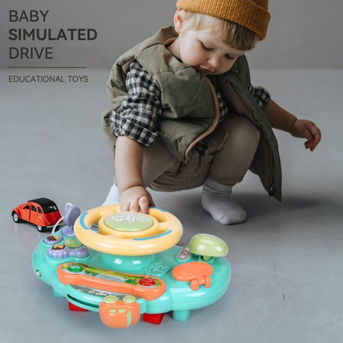 Caterbee Baby Turn and Learn Driver Steering Wheel Toys (Blue)