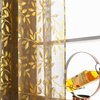 Sutuo Home Taupe Sheer Curtains 96 Inches Long 2 Panels Set,Gold Foil Print Metallic Bronzing Leaves, Privacy Window Treatment Decor Drape Pair for Christmas Bedroom Kitchen Living Room 52" W x 96" L