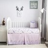 La Premura Crib Bedding Set for Girls – Lilac Butterfly 3 Piece Standard Size Crib Bedding Sets for Baby Girl, Pastel Pink and Purple