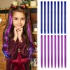 Z-CHARMMY Colored Hair Extensions with Tinsels, Clip in Tinsel Hair Extensions for Women, Glitter Tinsel Hair Extension Kit, 16 Pieces, Blue and Purple