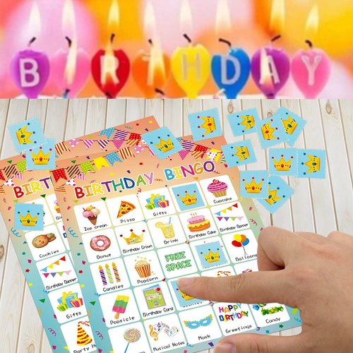Birthday Bingo Game 24 Players for Kids Birthday Party Games for Kids Supplies