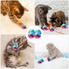 Giantree 30 Pcs Soft Plush Cat Ball, 1.2 Inch Rainbow Cat Toy Balls Fuzzy Kitty Balls Kitten Puff Balls Soft Balls Cat Pom Colorful Cat Pom Pom Ball Toy for Cat Kitten Pet Playing Exercising
