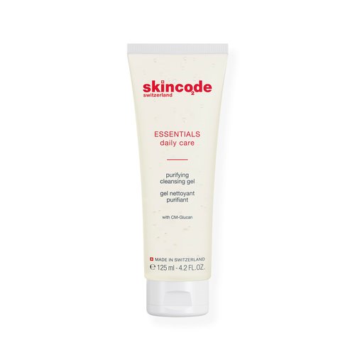 Skincode Essentials Purifying Cleansing Gel - Deep Cleansing Formula | Removes Makeup & Regulates Sebum | with CM-Glucan, Pro-Vitamin B5 & Botanical Extracts | Made in Switzerland (4.2 Oz / 125 mL)