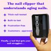 LuxGrip Nail Clipper for Thick Nails. Nail Clipper for Thick, Ingrown Nails. German Nail Clipper. Wide Open Toenail Clippers for Seniors Thick Nails. No Splash Nail Clippers - Black (Black)