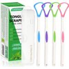 Tongue Scraper Cleaner 100% BPA Free Tongue Scrapers with Travel Handy Case for Adults, Kids, Healthy Oral Care, Easy to Use, Help Fight Bad Breath (4 PACK)