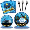 100 Pcs Police Party Plates and Napkins Party Supplies Police Birthday Party Tableware Set Police Officer and Car Party Decorations Favors for Police Theme Party Serves 25