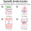 Big Dot of Happiness Pajama Slumber Party - Sleepover Party Games - Slumber Party Games - 4 Girls Sleepover Birthday Party Games - Kids Party Games - 10 Cards Each - Gamerific Bundle