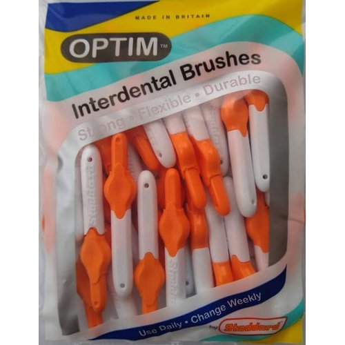 Stoddard OPTIM Soft Interdental Brushes XXX Fine -2.0mm Orange - 25 Brush Bulk Pack
